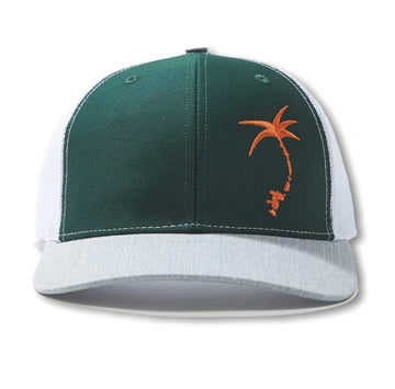 Embroidered Offset Palmap Trucker Hat - Green / Orange
